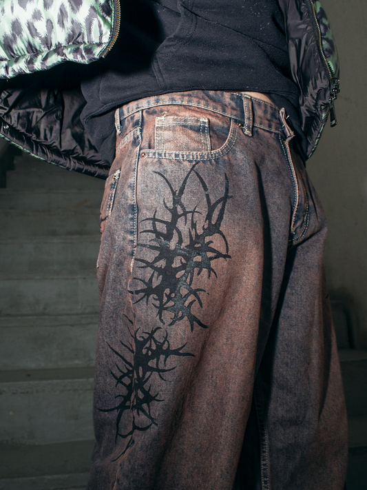 DENIM RECTO ANCHO RUSTY FADED