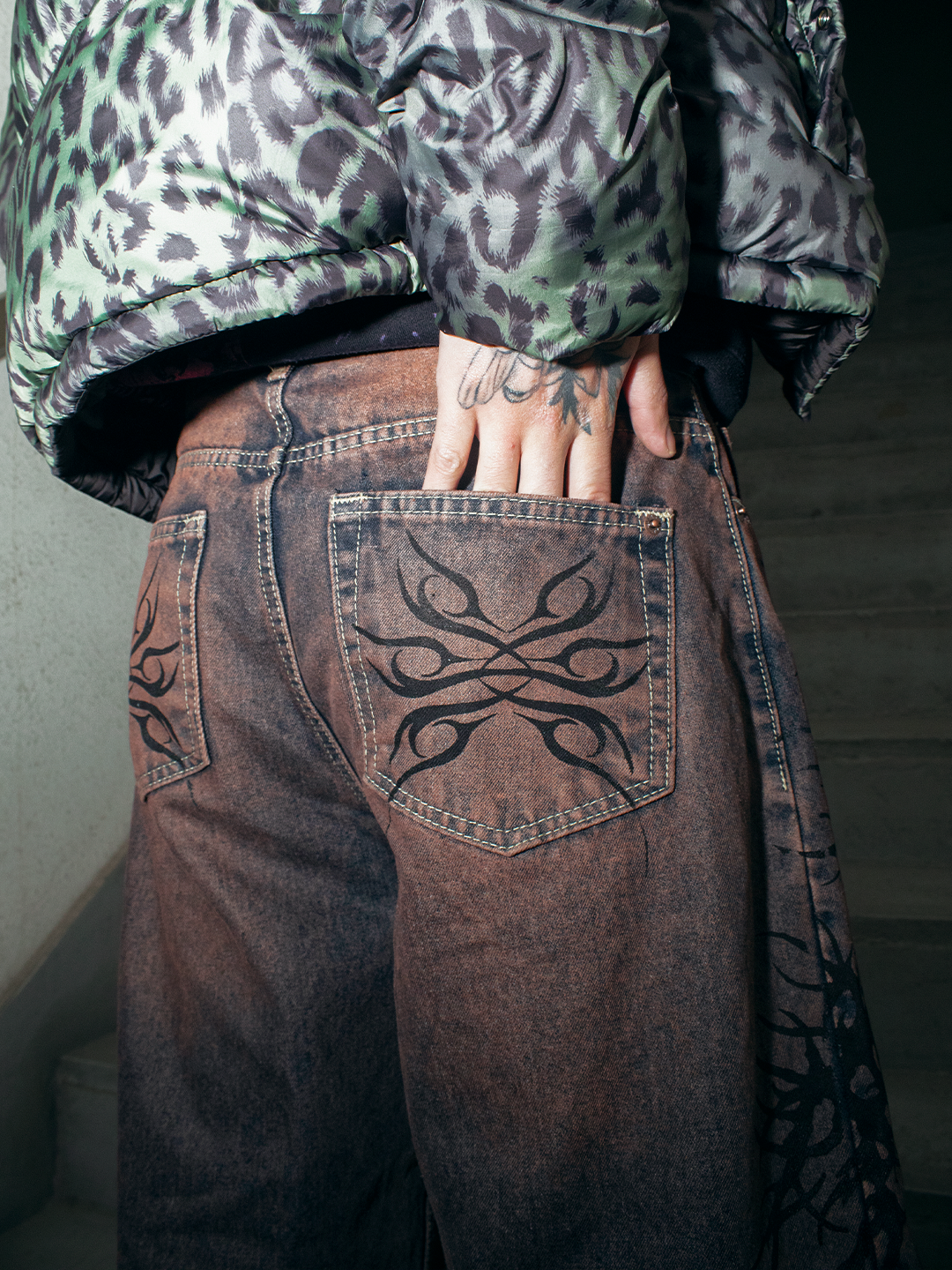 DENIM RECTO ANCHO RUSTY FADED