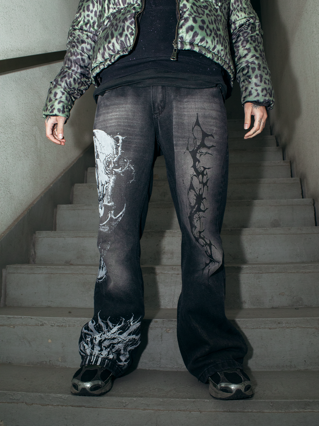DENIM FLARE NEGRO FADED HELL