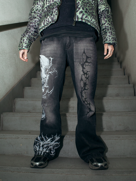 DENIM FLARE NEGRO FADED HELL
